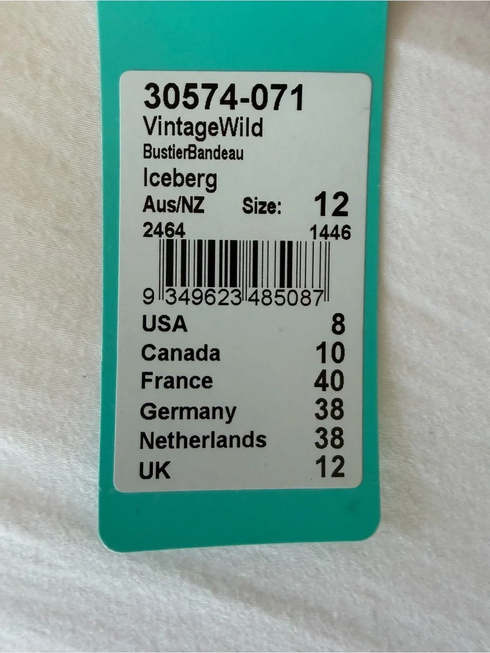 *NWT* Seafolly Turquoise Floral Bandeau Bikini Top - Picture 3 of 4